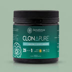 Dermafórmula Melhor Farmácia de Manipulação em Santos | Pote preto de Derma clonapure Maracuja Farma Magistral de 150g, suplemento com Creatina de efeito imediato.