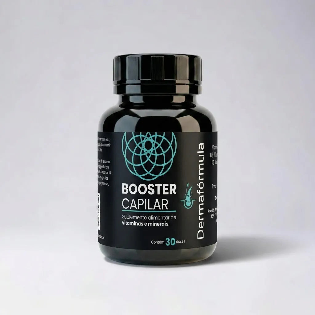 Booster Capilar, suplemento alimentar de vitaminas e minerais, manipulado na Dermafórmula, a Melhor Farmácia de Manipulação na Baixada Santista.