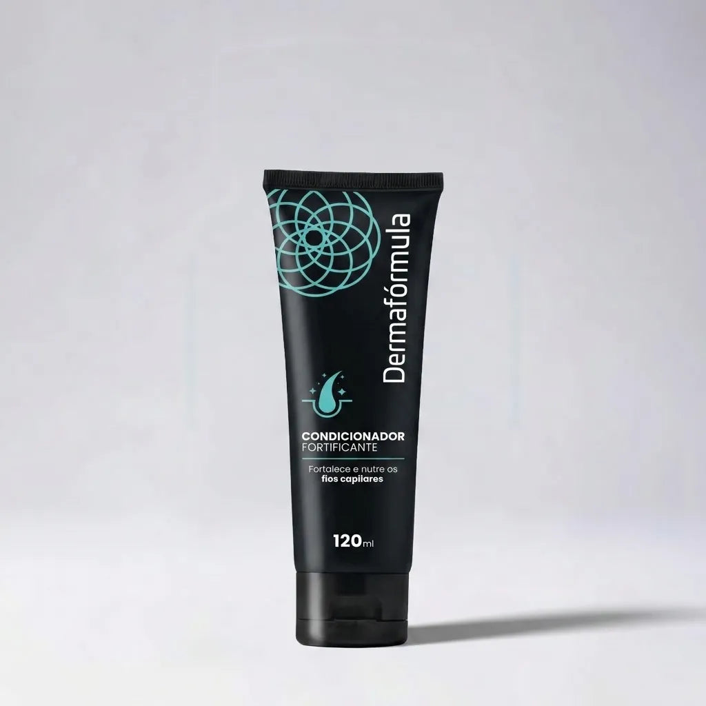 Condicionador fortificante, que atua na prenvenção e combater à queda capilar, manipulado na Dermafórmula, a Melhor Farmácia de Manipulação na Baixada Santista.