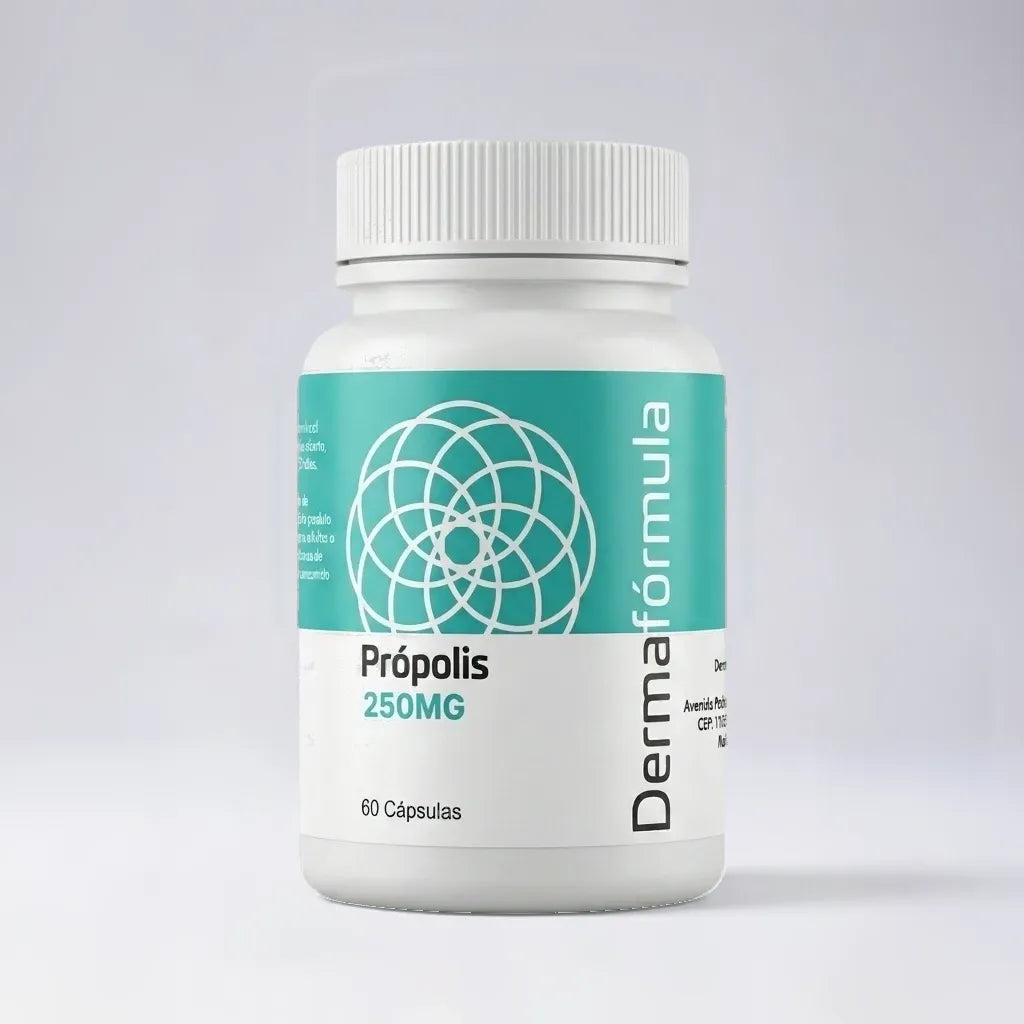Dermafórmula Melhor Farmácia de Manipulação na Baixada Santista | Frasco de Própolis da Farma Magistral, produto manipulado com ativo própolis extrato seco.