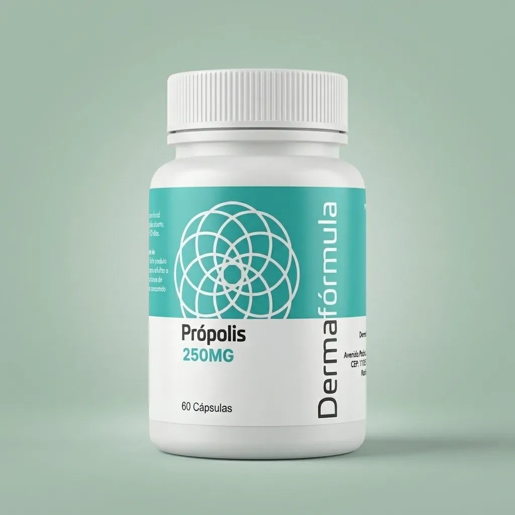 Dermafórmula Melhor Farmácia de Manipulação na Baixada Santista | Frasco de Própolis da Farma Magistral, produto manipulado com ativo própolis extrato seco.