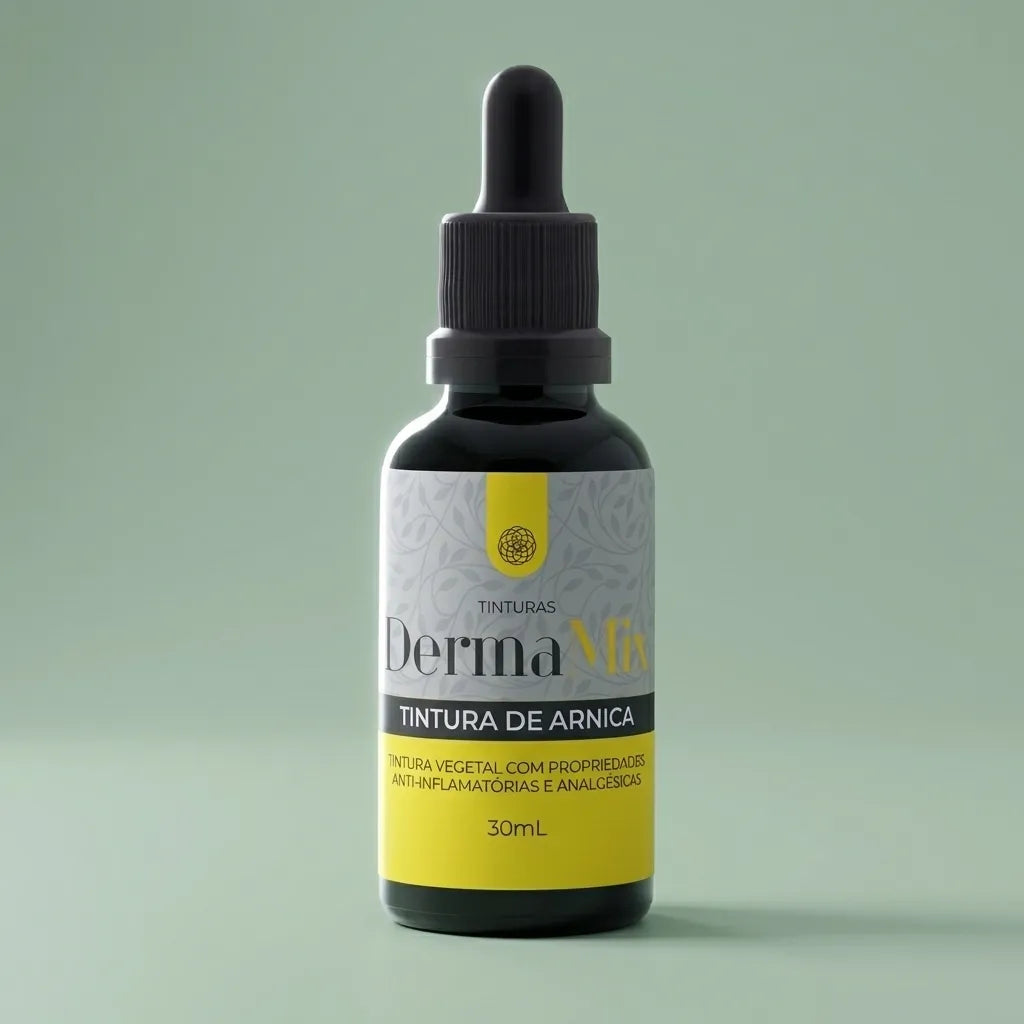 Dermafórmula Melhor Farmácia de Manipulação em Santos | Frasco conta-gotas de Tintura de Arnica DermaMix 30ml da Farma Magistral.