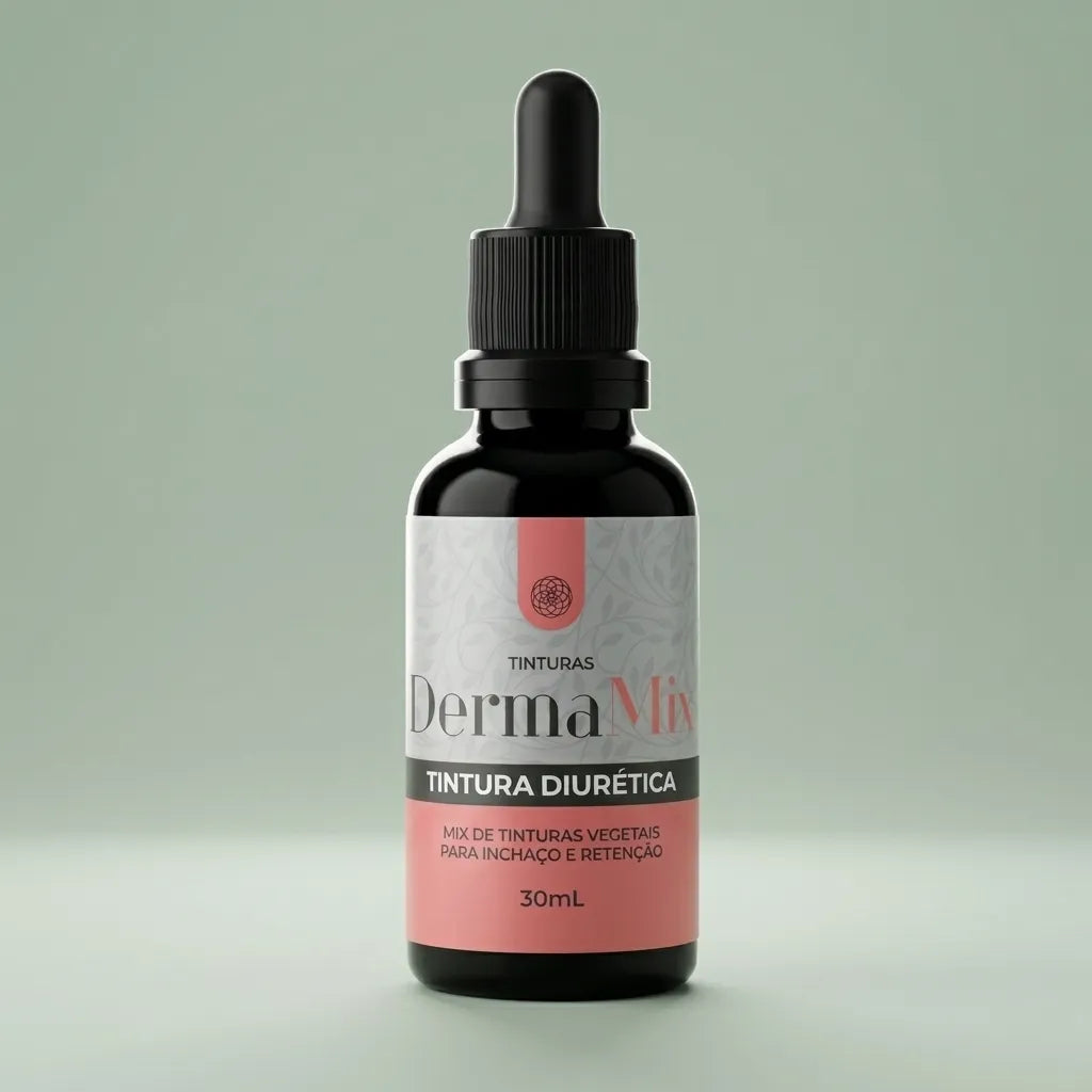 Dermafórmula Melhor Farmácia de Manipulação em Santos | Frasco conta-gotas de Tintura Diurética DermaMi 30ml da Farma Magistral, mix vegetal contra inchaço.