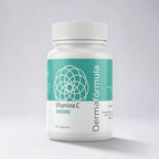 Dermafórmula Melhor Farmácia de Manipulação na Baixada Santista | Embalagem da Vitamina C 500mg manipulada da marca Dermafórmula exibindo rótulo com informações farmacêuticas.