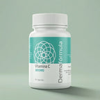 Dermafórmula Melhor Farmácia de Manipulação na Baixada Santista | Embalagem da Vitamina C 500mg manipulada da marca Dermafórmula exibindo rótulo com informações farmacêuticas.