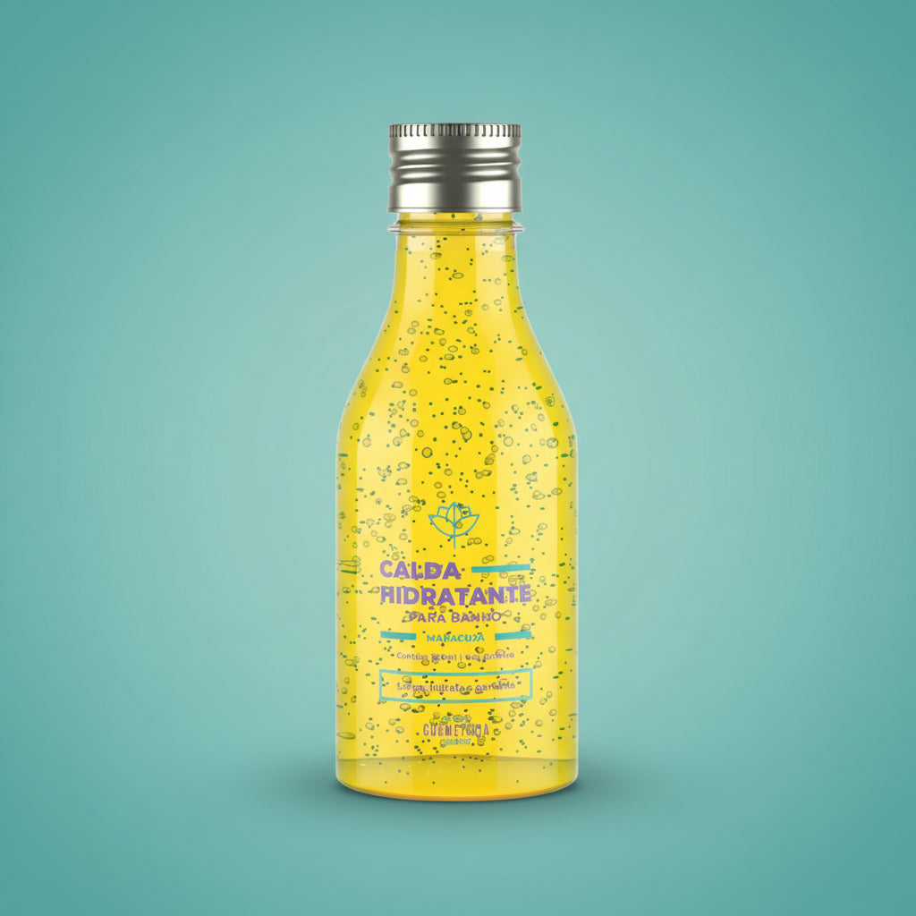 Dermafórmula — Calda Corporal Para Banho - Maracujá — ✅ Pele macia e sedosa ao toque — Saúde sob medida. Bem-estar autoral. — fundo colorido