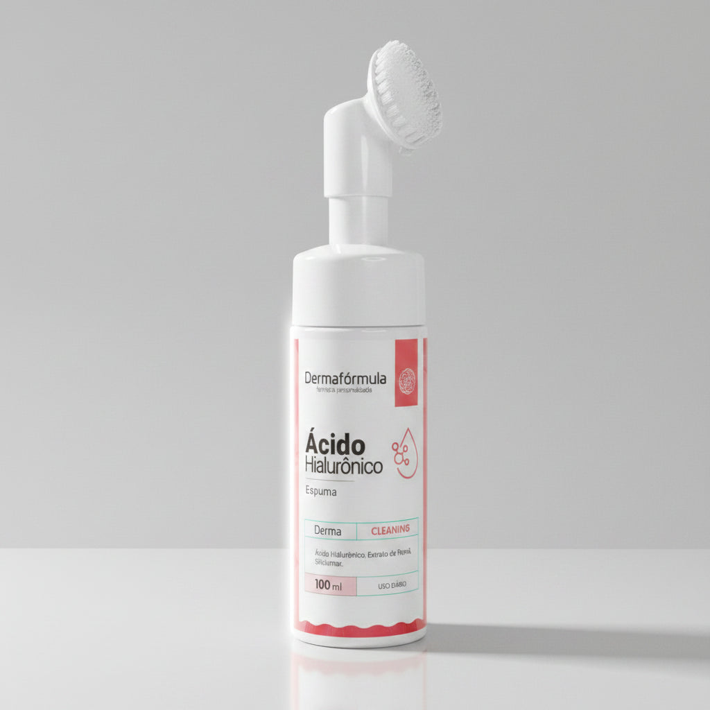 Dermafórmula — Derma Espuma de Limpeza Ácido Hialurônico — ✅ Auxilia na hidratação profunda e na manutenção da barreira cutânea — Saúde sob medida. Bem-estar autoral. — fundo branco