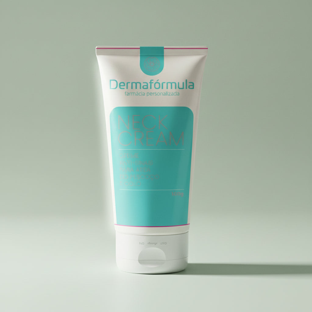 Dermafórmula — Derma Neck Cream 100ml — ✅ Contribui para a firmeza e elasticidade da pele do pescoço e colo — Saúde sob medida. Bem-estar autoral. — fundo colorido