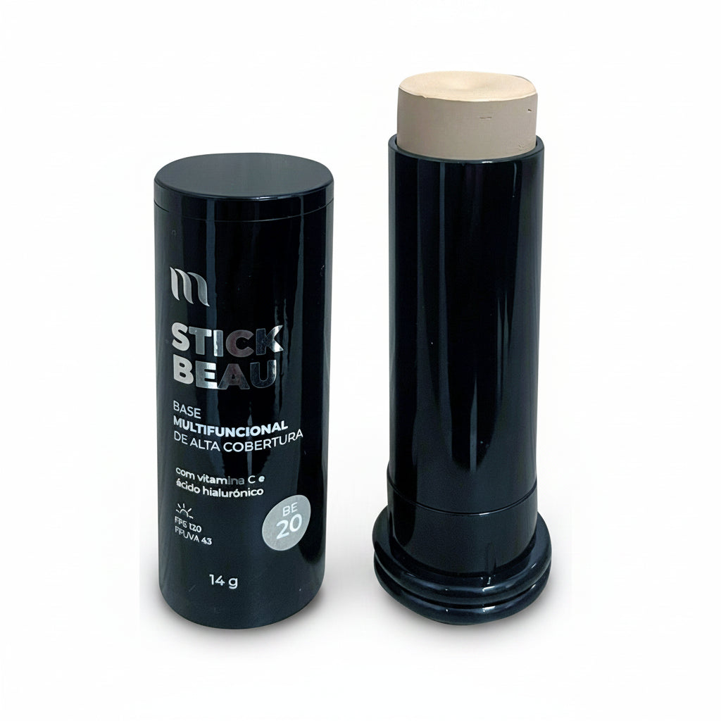 Dermafórmula — Stick Beau Beige BE40 — ✅ Cobertura natural e uniforme para a pele — Saúde sob medida. Bem-estar autoral. — fundo branco